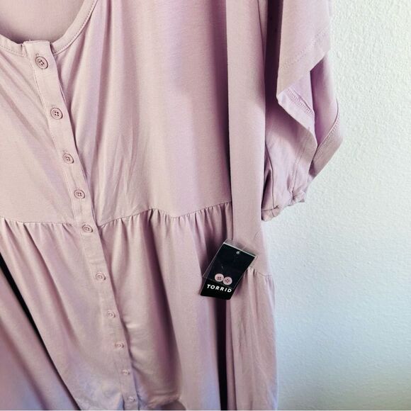 Torrid Super Soft Lavender Baby Doll Top Size 6X NWT - Picture 3 of 4